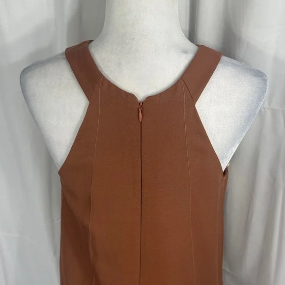 NINA RICCI TERRACOTTA SLEEVELESS MIDI DRESS SIZE 38/US 6
